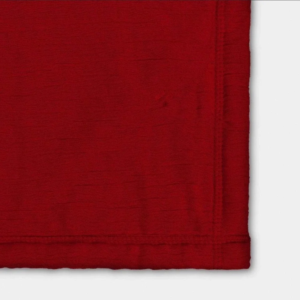 Threshold Red Textured Throw Blanket 50x60 Plush Sherpa Lining‎ Machine Washable
